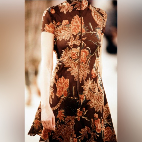 Ralph Lauren Collection Vintage 90s Runway Mini Dress Silk Slip Chinese Qipao 4 - Picture 4 of 16